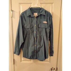 World Wide Sportsman Fishing Shirt Men's Large Vented Nylon Green (#J-26)